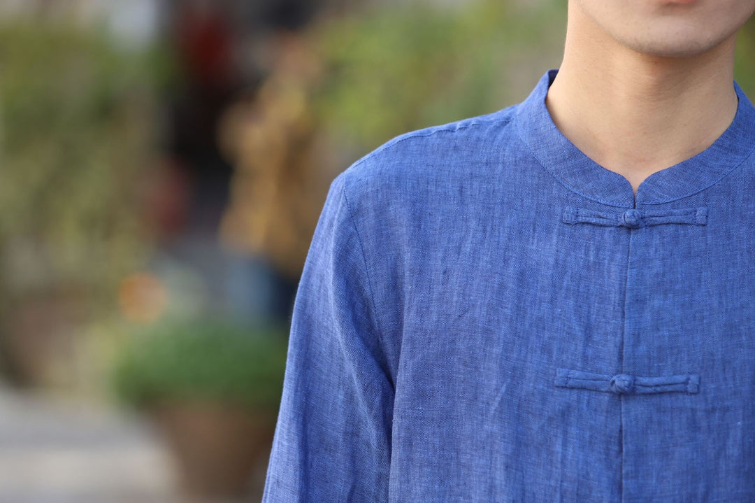 Tao One Tech™ • Business Qigong Shirt Jacket • Chinoiserie • Tech Pockets • Sunscreen Layer • All Season Layering • Natural Air Conditioner • Premium Pure Linen • Men’s Sizes M-5XL • Limited Edition