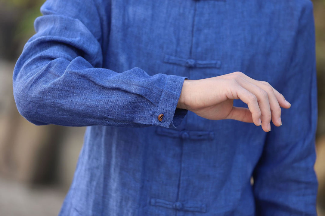 Tao One Tech™ • Business Qigong Shirt Jacket • Chinoiserie • Tech Pockets • Sunscreen Layer • All Season Layering • Natural Air Conditioner • Premium Pure Linen • Men’s Sizes M-5XL • Limited Edition