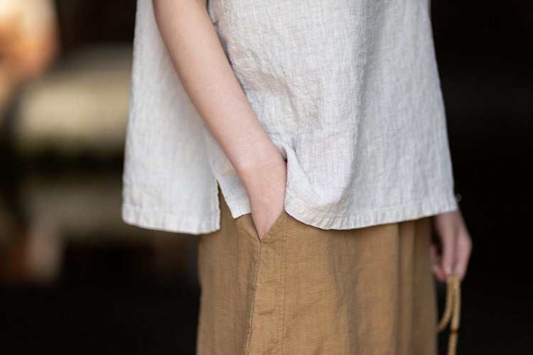 Tao One Tech™ • Zen Business Qigong Shirt • Short-Sleeves • Chinoiserie • Ramie Cotton