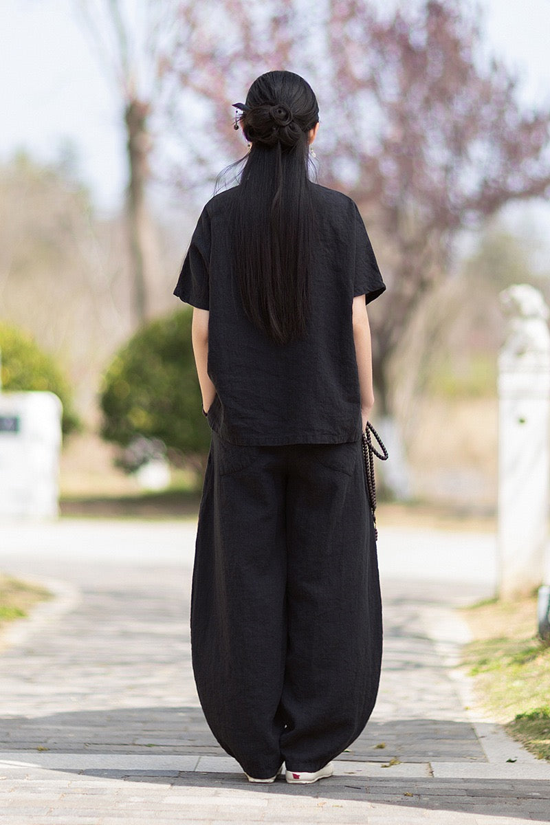 Tao One Tech™ • Zen Business Qigong Shirt • Short-Sleeves • Chinoiserie • Ramie Cotton