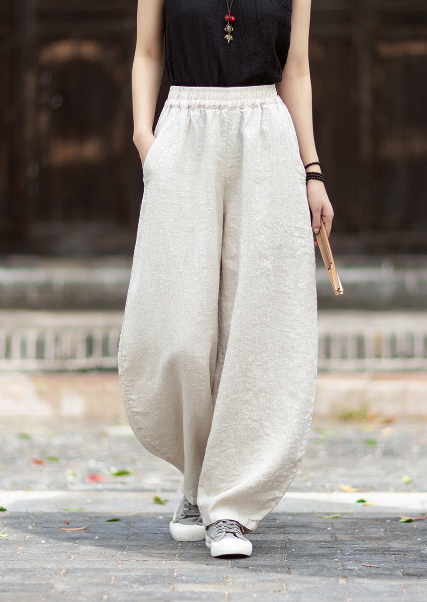 Tao One Tech™ • Zen Business Qigong Harem Pants • Tech Pockets • Chinoiserie • Ramie Cotton