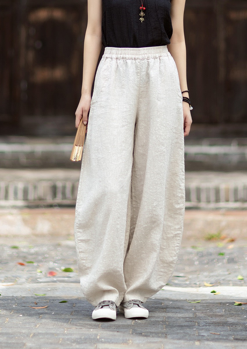 Tao One Tech™ • Zen Business Qigong Harem Pants • Tech Pockets • Chinoiserie • Ramie Cotton