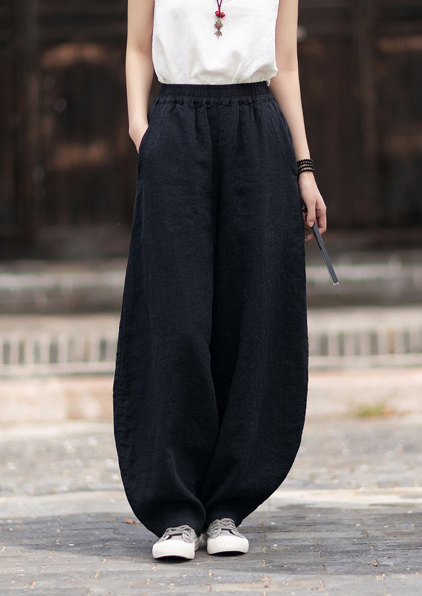 Tao One Tech™ • Zen Business Qigong Harem Pants • Tech Pockets • Chinoiserie • Ramie Cotton