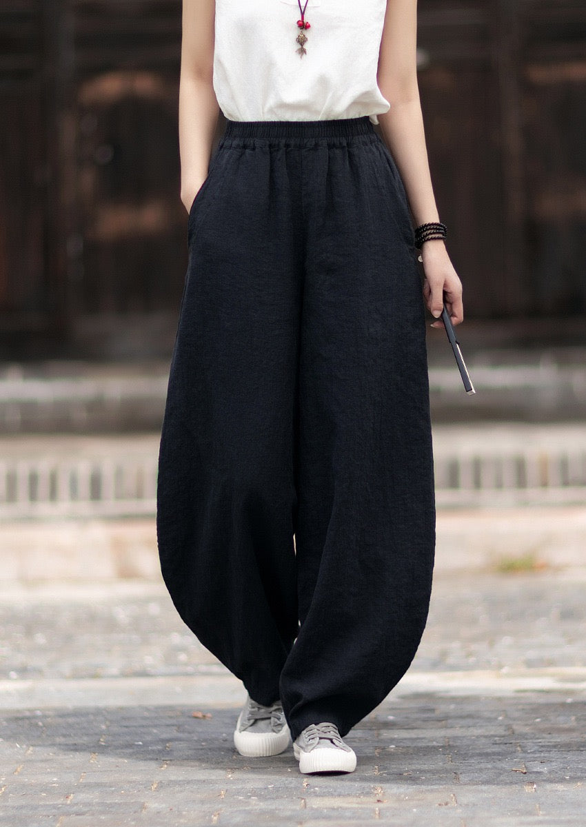 Tao One Tech™ • Zen Business Qigong Harem Pants • Tech Pockets • Chinoiserie • Ramie Cotton