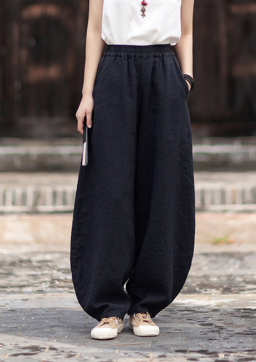 Tao One Tech™ • Zen Business Qigong Harem Pants • Tech Pockets • Chinoiserie • Ramie Cotton
