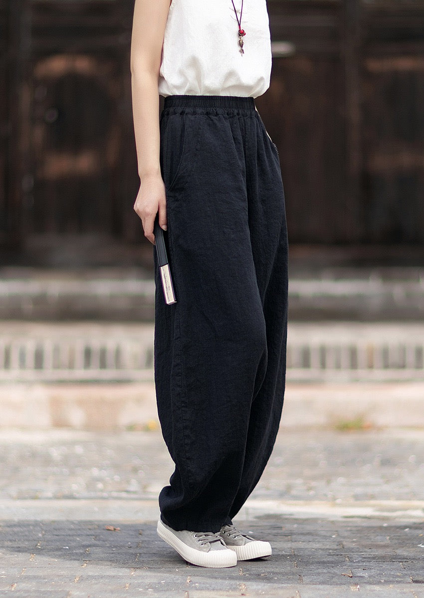 Tao One Tech™ • Zen Business Qigong Harem Pants • Tech Pockets • Chinoiserie • Ramie Cotton