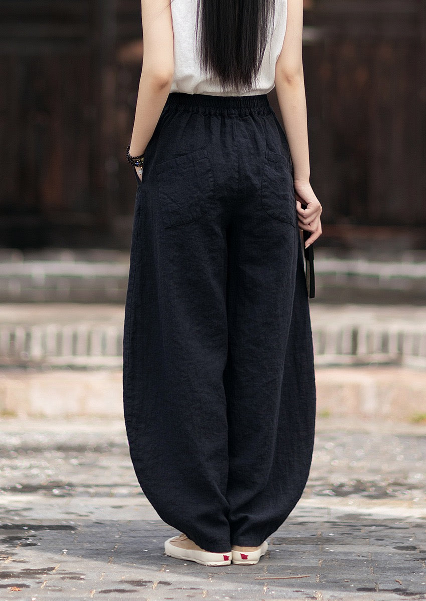 Tao One Tech™ • Zen Business Qigong Harem Pants • Tech Pockets • Chinoiserie • Ramie Cotton
