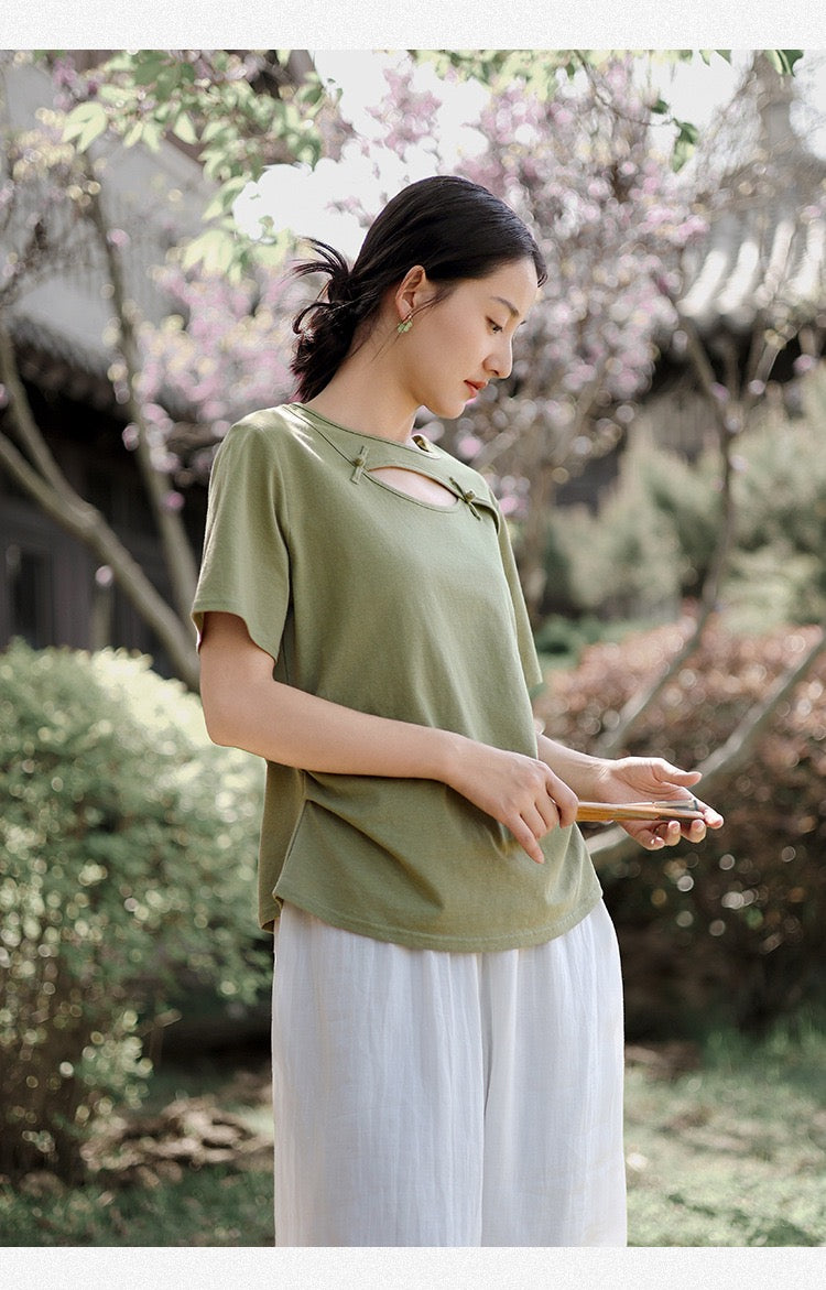 Tao One Tech™ • Jade Moon Tea Shirt • Hemp Cotton