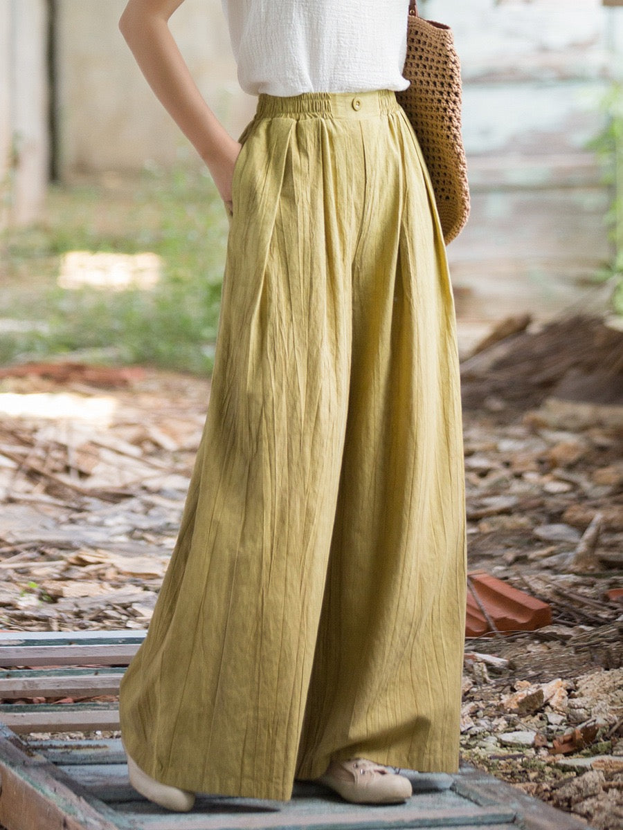 Tao One Tech™ • Zen Qigong Tea Wide-Leg Pants • Gradient Tie Dye • Sunscreen Layer • Tech Pockets • Chinoiserie • Ramie Cotton