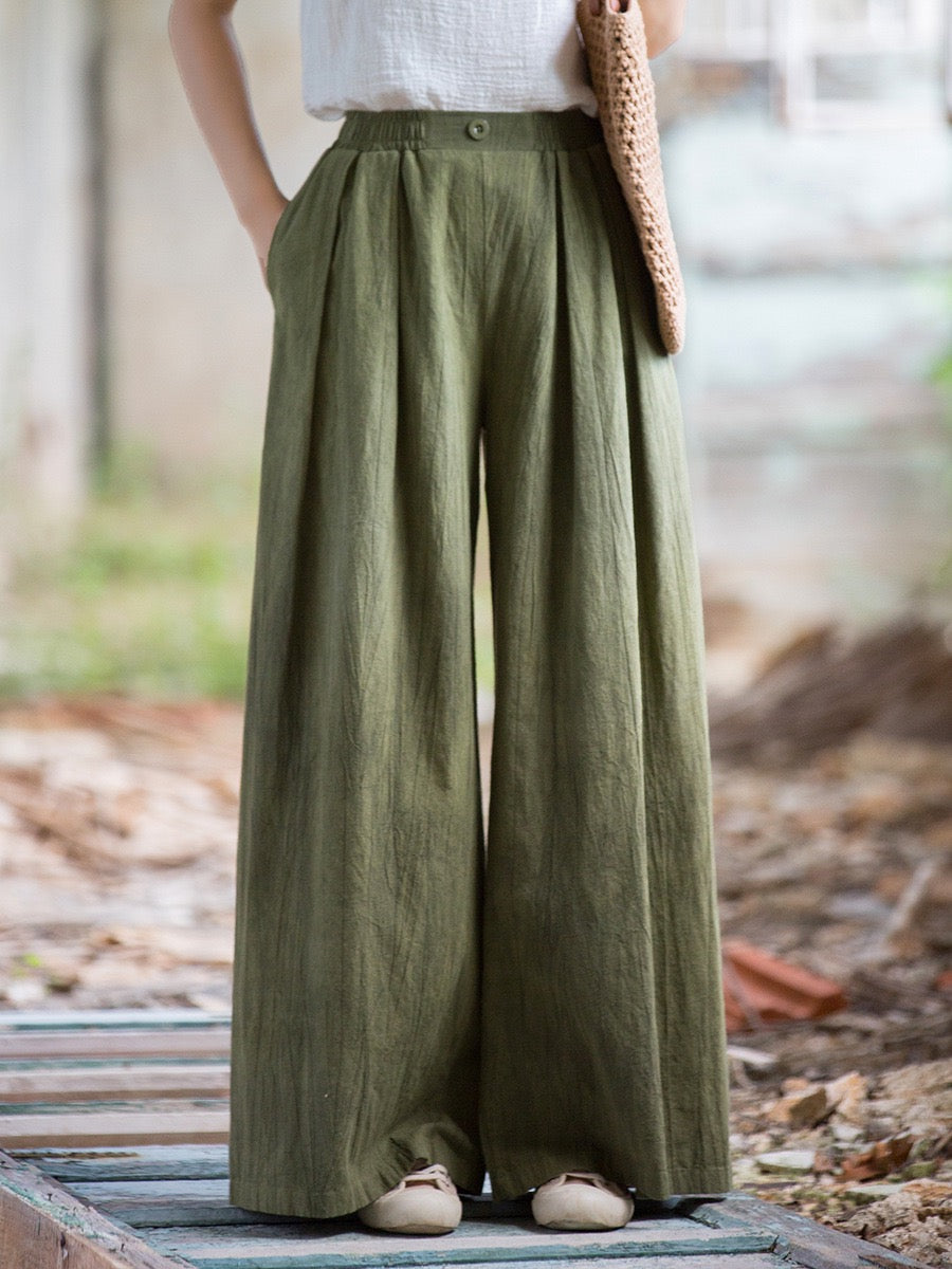 Tao One Tech™ • Zen Qigong Tea Wide-Leg Pants • Gradient Tie Dye • Sunscreen Layer • Tech Pockets • Chinoiserie • Ramie Cotton