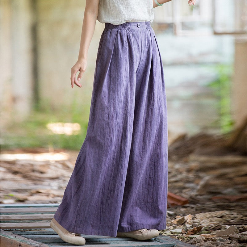 Tao One Tech™ • Zen Qigong Tea Wide-Leg Pants • Gradient Tie Dye • Sunscreen Layer • Tech Pockets • Chinoiserie • Ramie Cotton