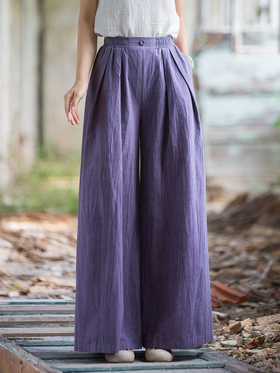 Tao One Tech™ • Zen Qigong Tea Wide-Leg Pants • Gradient Tie Dye • Sunscreen Layer • Tech Pockets • Chinoiserie • Ramie Cotton