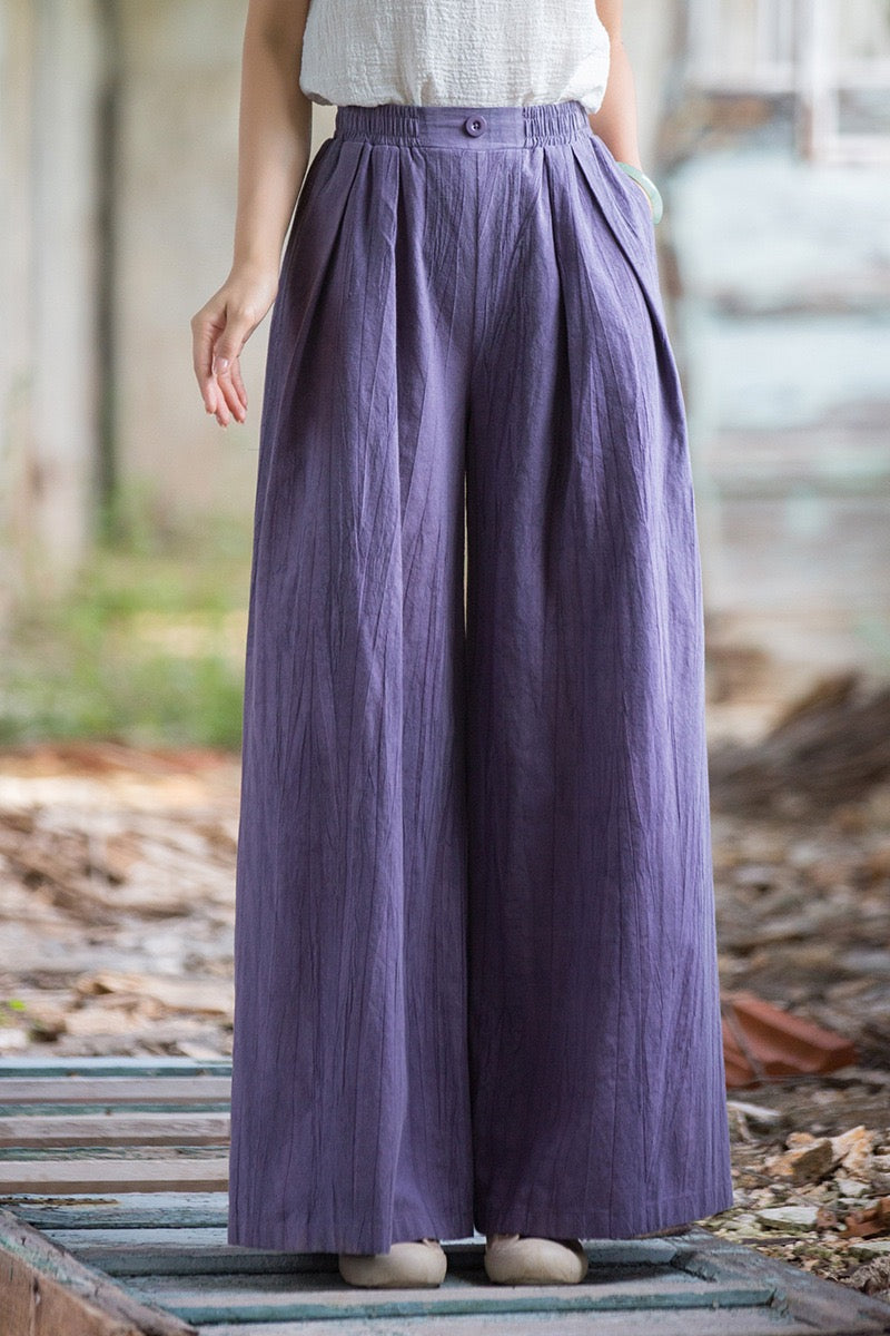 Tao One Tech™ • Zen Qigong Tea Wide-Leg Pants • Gradient Tie Dye • Sunscreen Layer • Tech Pockets • Chinoiserie • Ramie Cotton
