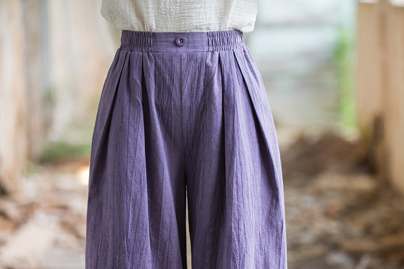 Tao One Tech™ • Zen Qigong Tea Wide-Leg Pants • Gradient Tie Dye • Sunscreen Layer • Tech Pockets • Chinoiserie • Ramie Cotton