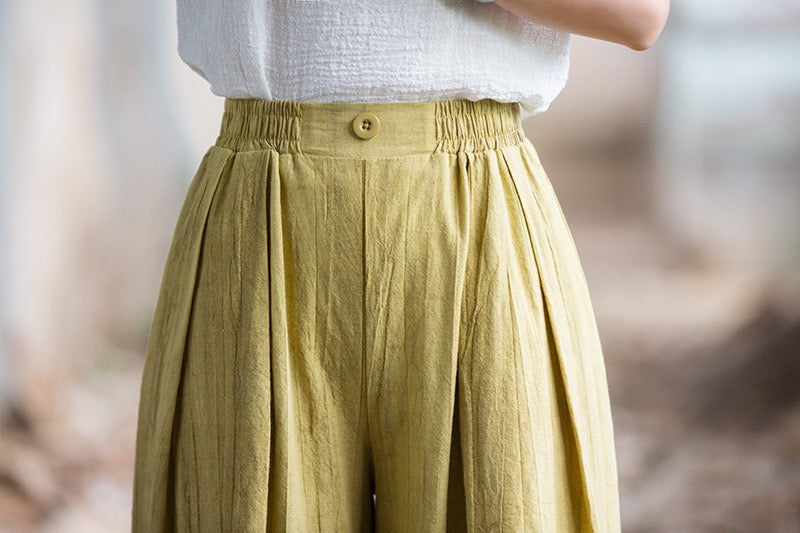 Tao One Tech™ • Zen Qigong Tea Wide-Leg Pants • Gradient Tie Dye • Sunscreen Layer • Tech Pockets • Chinoiserie • Ramie Cotton
