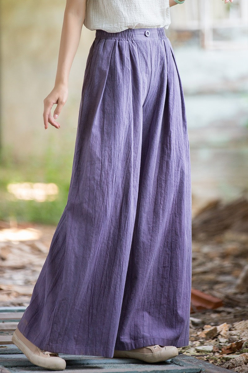 Tao One Tech™ • Zen Qigong Tea Wide-Leg Pants • Gradient Tie Dye • Sunscreen Layer • Tech Pockets • Chinoiserie • Ramie Cotton