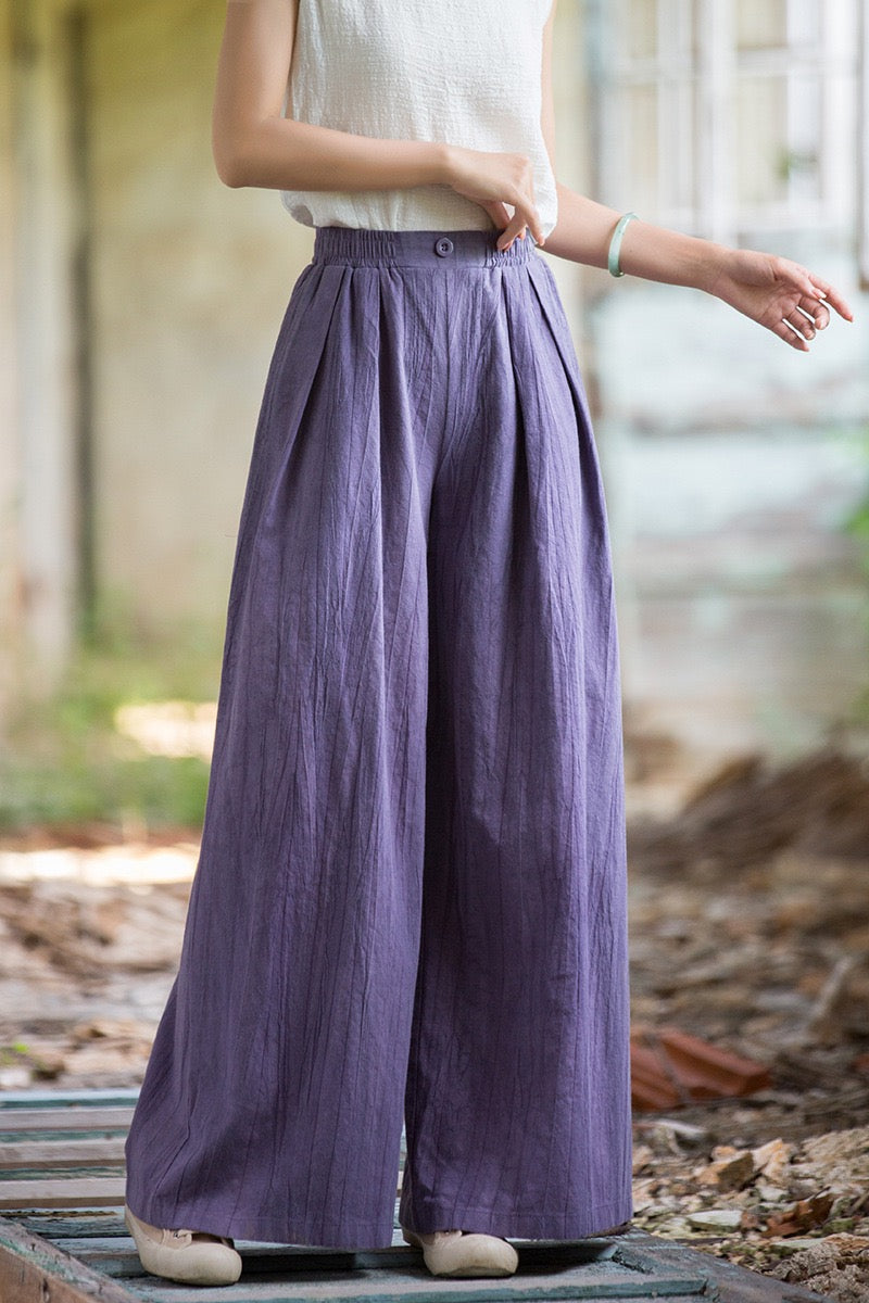 Tao One Tech™ • Zen Qigong Tea Wide-Leg Pants • Gradient Tie Dye • Sunscreen Layer • Tech Pockets • Chinoiserie • Ramie Cotton