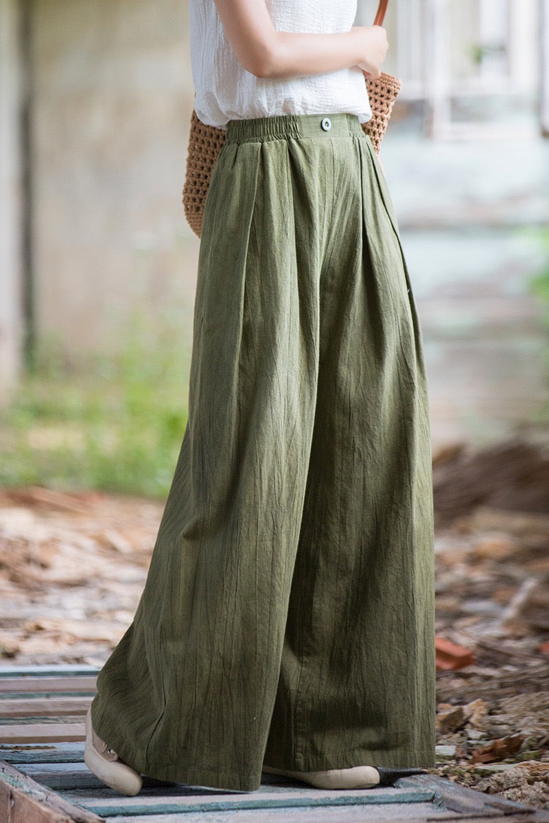 Tao One Tech™ • Zen Qigong Tea Wide-Leg Pants • Gradient Tie Dye • Sunscreen Layer • Tech Pockets • Chinoiserie • Ramie Cotton