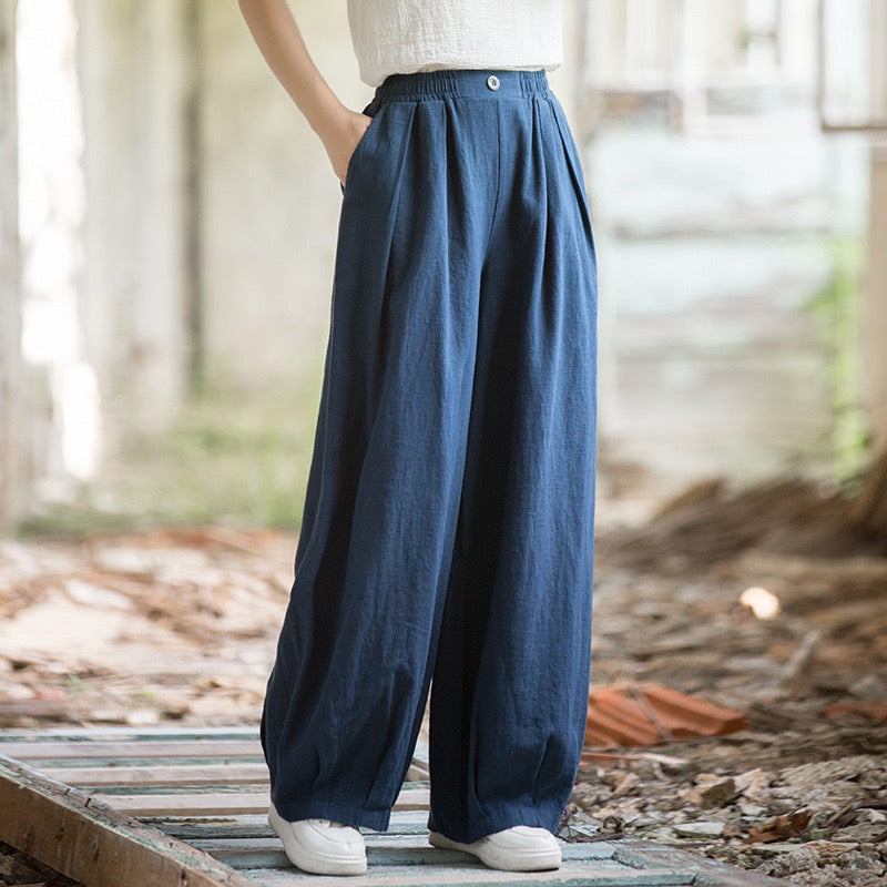 Tao One Tech™ • Zen Qigong Tea Harem Pants • Gradient Tie Dye • Sunscreen Layer • Tech Pockets • Chinoiserie • Ramie Cotton