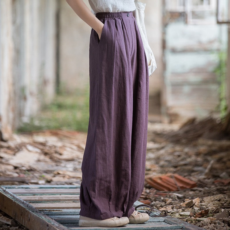 Tao One Tech™ • Zen Qigong Tea Harem Pants • Gradient Tie Dye • Sunscreen Layer • Tech Pockets • Chinoiserie • Ramie Cotton