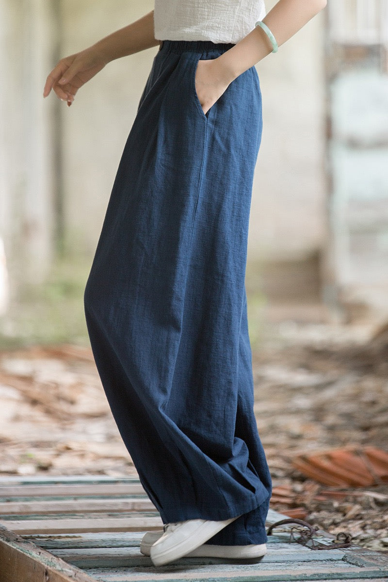 Tao One Tech™ • Zen Qigong Tea Harem Pants • Gradient Tie Dye • Sunscreen Layer • Tech Pockets • Chinoiserie • Ramie Cotton