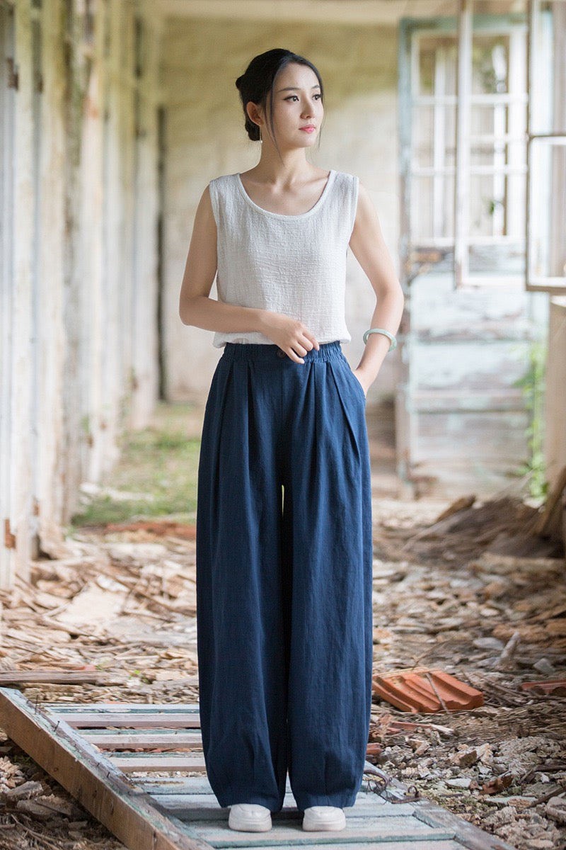 Tao One Tech™ • Zen Qigong Tea Harem Pants • Gradient Tie Dye • Sunscreen Layer • Tech Pockets • Chinoiserie • Ramie Cotton