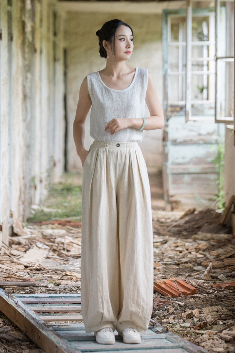 Tao One Tech™ • Zen Qigong Tea Harem Pants • Gradient Tie Dye • Sunscreen Layer • Tech Pockets • Chinoiserie • Ramie Cotton