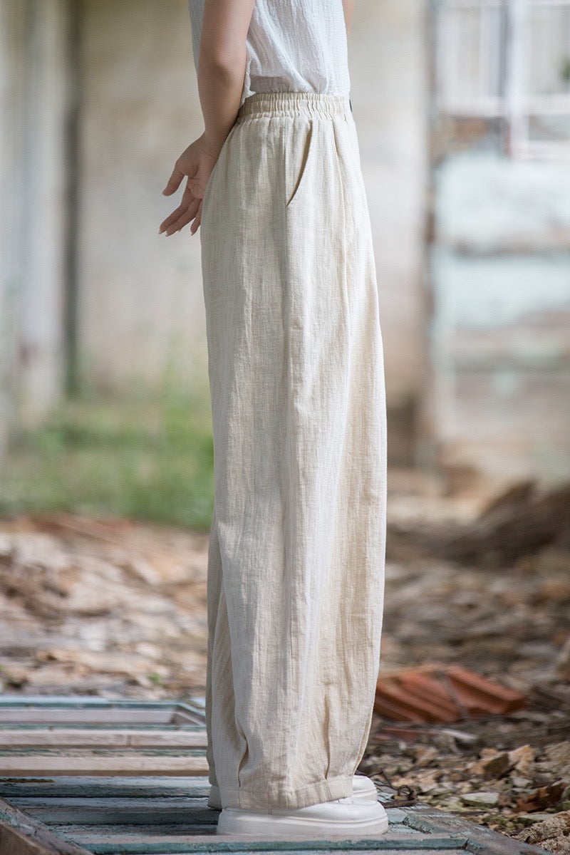 Tao One Tech™ • Zen Qigong Tea Harem Pants • Gradient Tie Dye • Sunscreen Layer • Tech Pockets • Chinoiserie • Ramie Cotton