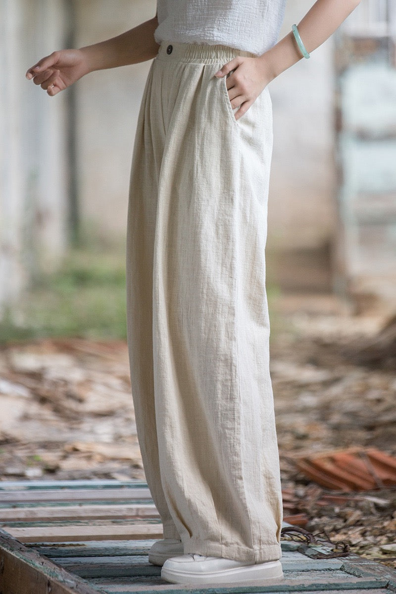 Tao One Tech™ • Zen Qigong Tea Harem Pants • Gradient Tie Dye • Sunscreen Layer • Tech Pockets • Chinoiserie • Ramie Cotton