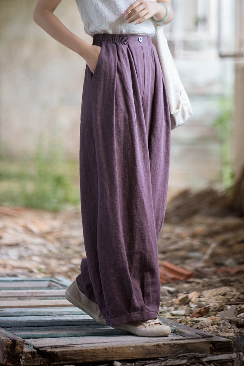 Tao One Tech™ • Zen Qigong Tea Harem Pants • Gradient Tie Dye • Sunscreen Layer • Tech Pockets • Chinoiserie • Ramie Cotton