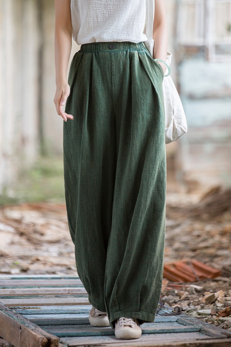 Tao One Tech™ • Zen Qigong Tea Harem Pants • Gradient Tie Dye • Sunscreen Layer • Tech Pockets • Chinoiserie • Ramie Cotton