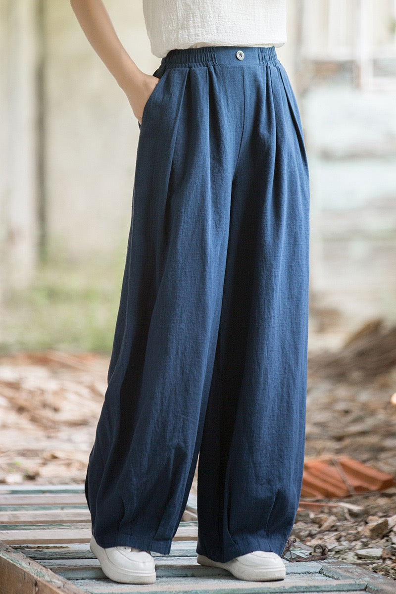 Tao One Tech™ • Zen Qigong Tea Harem Pants • Gradient Tie Dye • Sunscreen Layer • Tech Pockets • Chinoiserie • Ramie Cotton