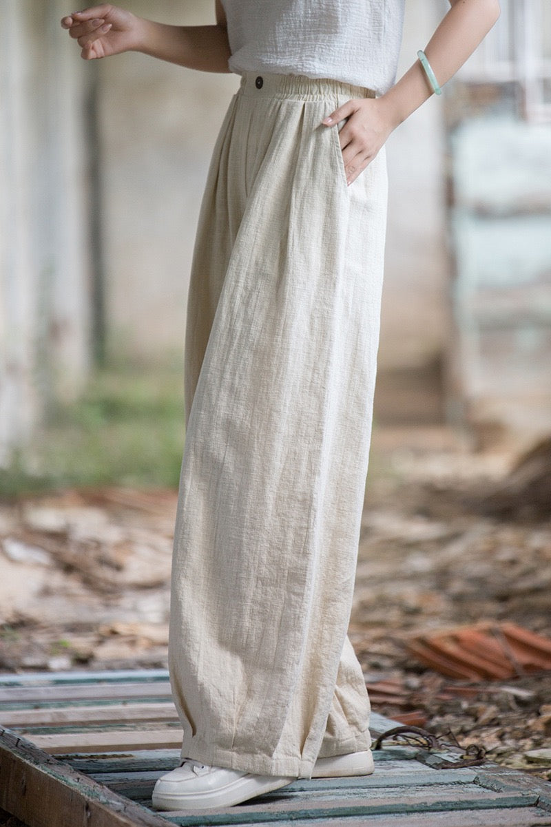 Tao One Tech™ • Zen Qigong Tea Harem Pants • Gradient Tie Dye • Sunscreen Layer • Tech Pockets • Chinoiserie • Ramie Cotton