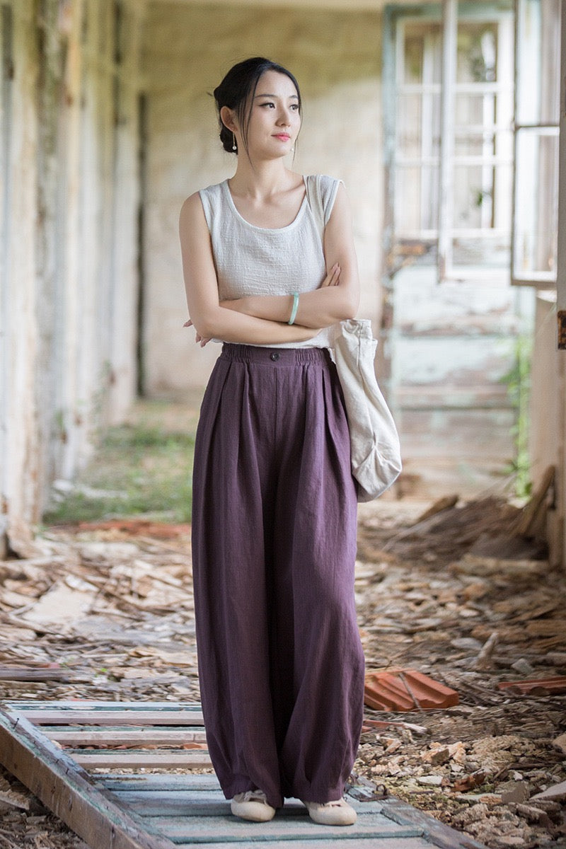 Tao One Tech™ • Zen Qigong Tea Harem Pants • Gradient Tie Dye • Sunscreen Layer • Tech Pockets • Chinoiserie • Ramie Cotton
