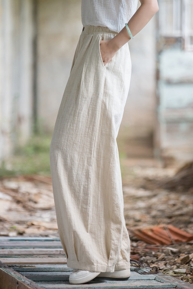 Tao One Tech™ • Zen Qigong Tea Harem Pants • Gradient Tie Dye • Sunscreen Layer • Tech Pockets • Chinoiserie • Ramie Cotton