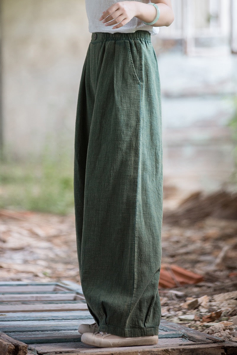 Tao One Tech™ • Zen Qigong Tea Harem Pants • Gradient Tie Dye • Sunscreen Layer • Tech Pockets • Chinoiserie • Ramie Cotton