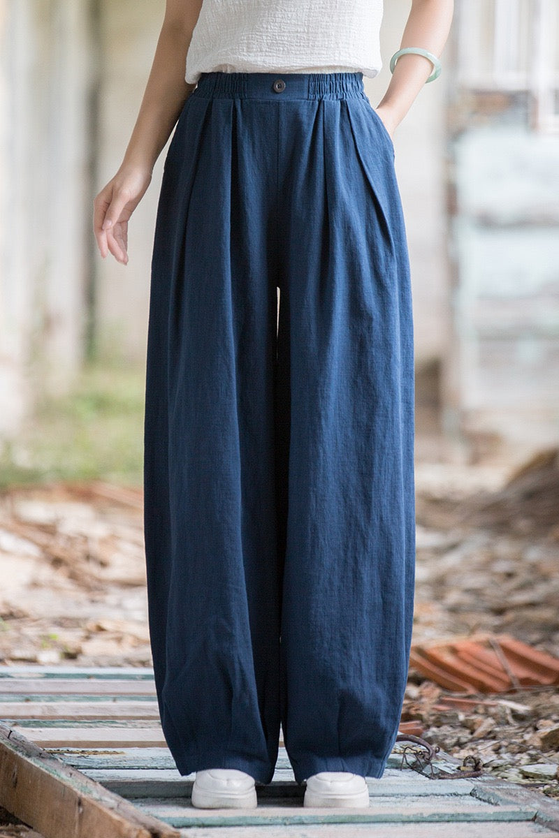Tao One Tech™ • Zen Qigong Tea Harem Pants • Gradient Tie Dye • Sunscreen Layer • Tech Pockets • Chinoiserie • Ramie Cotton