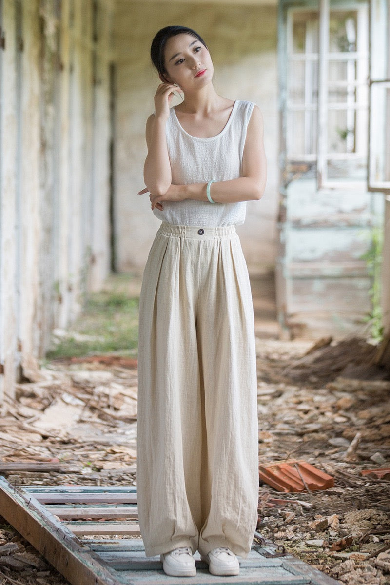 Tao One Tech™ • Zen Qigong Tea Harem Pants • Gradient Tie Dye • Sunscreen Layer • Tech Pockets • Chinoiserie • Ramie Cotton