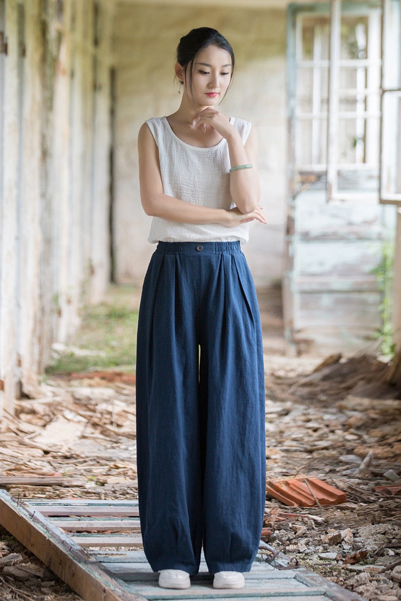 Tao One Tech™ • Zen Qigong Tea Harem Pants • Gradient Tie Dye • Sunscreen Layer • Tech Pockets • Chinoiserie • Ramie Cotton