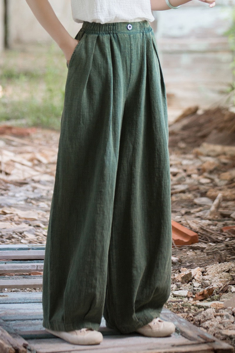 Tao One Tech™ • Zen Qigong Tea Harem Pants • Gradient Tie Dye • Sunscreen Layer • Tech Pockets • Chinoiserie • Ramie Cotton