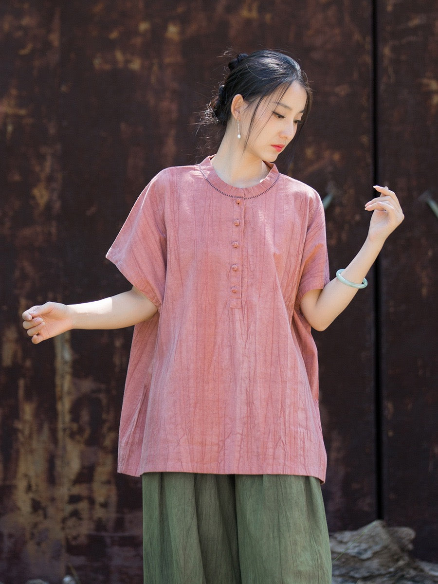 Tao One Tech™ • Zen Qigong Tea T-Shirt • Gradient Tie Dye • Sunscreen Layer • All Season Layer • Chinoiserie • Ramie Cotton