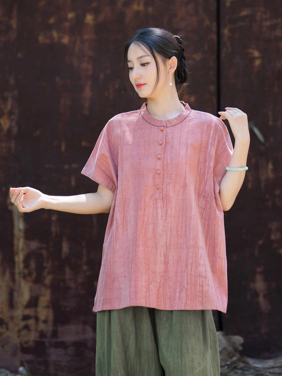 Tao One Tech™ • Zen Qigong Tea T-Shirt • Gradient Tie Dye • Sunscreen Layer • All Season Layer • Chinoiserie • Ramie Cotton