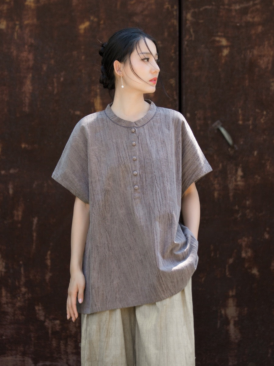 Tao One Tech™ • Zen Qigong Tea T-Shirt • Gradient Tie Dye • Sunscreen Layer • All Season Layer • Chinoiserie • Ramie Cotton