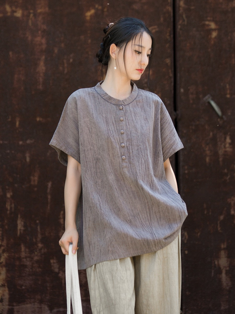 Tao One Tech™ • Zen Qigong Tea T-Shirt • Gradient Tie Dye • Sunscreen Layer • All Season Layer • Chinoiserie • Ramie Cotton