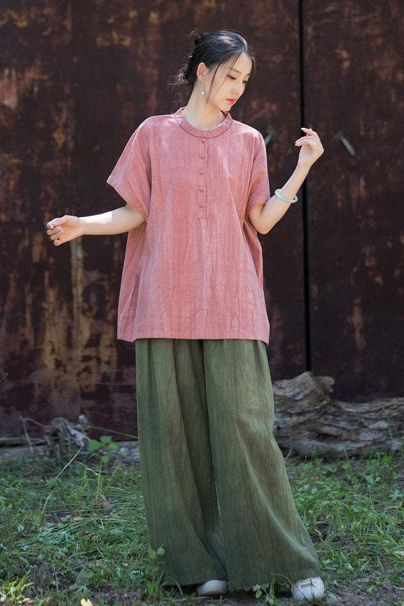 Tao One Tech™ • Zen Qigong Tea T-Shirt • Gradient Tie Dye • Sunscreen Layer • All Season Layer • Chinoiserie • Ramie Cotton