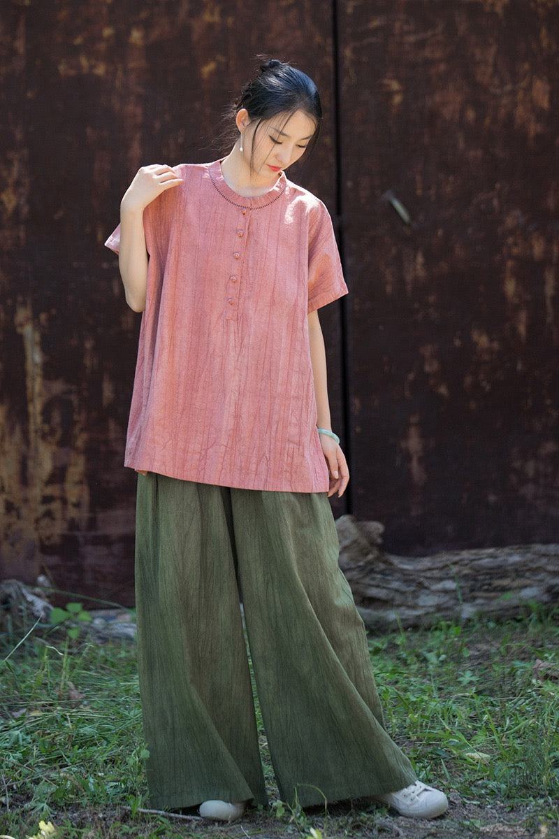 Tao One Tech™ • Zen Qigong Tea T-Shirt • Gradient Tie Dye • Sunscreen Layer • All Season Layer • Chinoiserie • Ramie Cotton