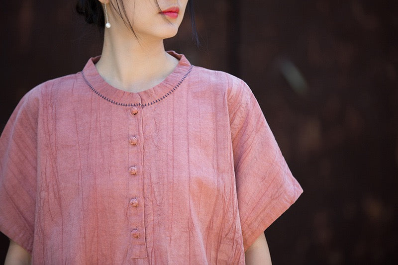 Tao One Tech™ • Zen Qigong Tea T-Shirt • Gradient Tie Dye • Sunscreen Layer • All Season Layer • Chinoiserie • Ramie Cotton