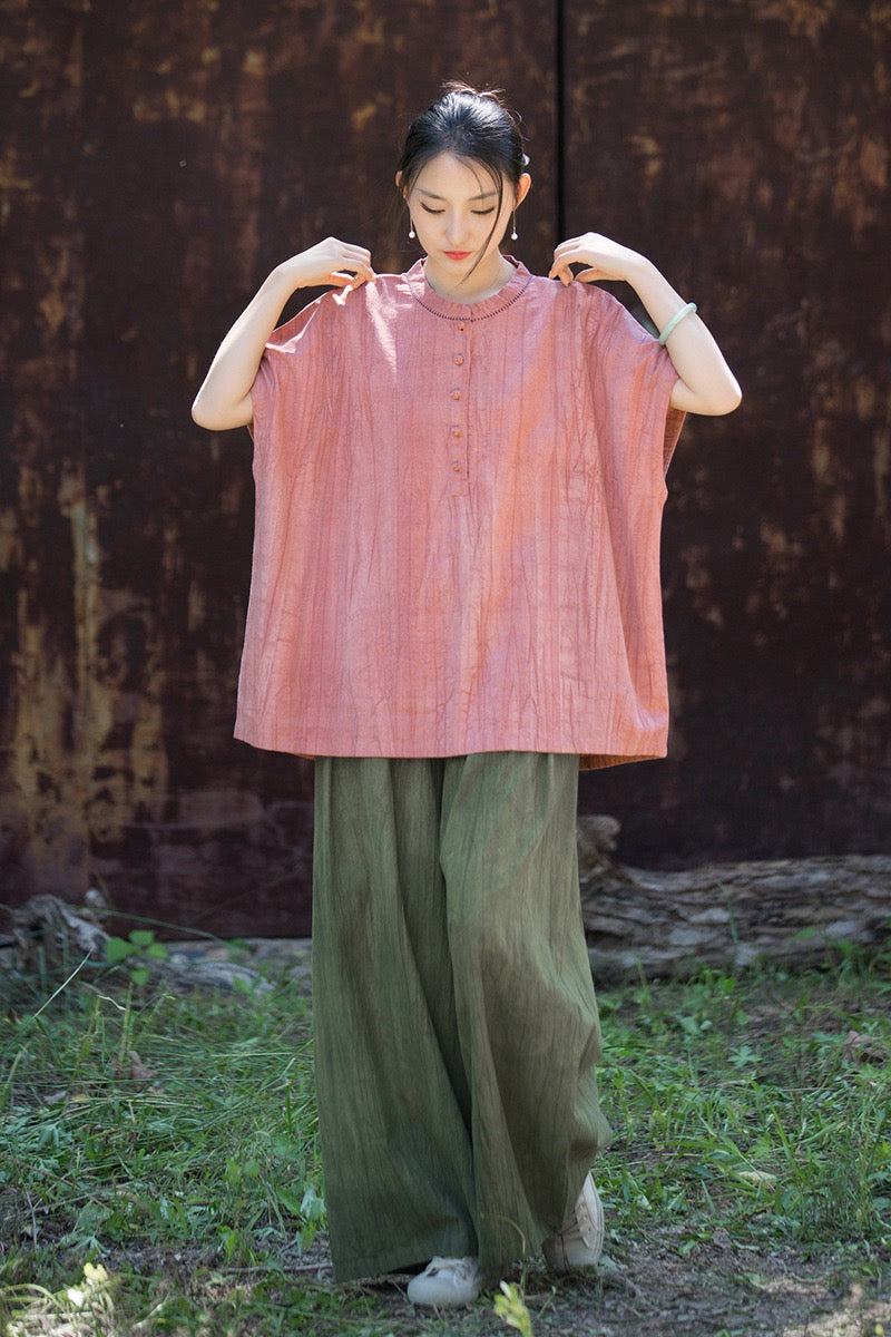 Tao One Tech™ • Zen Qigong Tea T-Shirt • Gradient Tie Dye • Sunscreen Layer • All Season Layer • Chinoiserie • Ramie Cotton