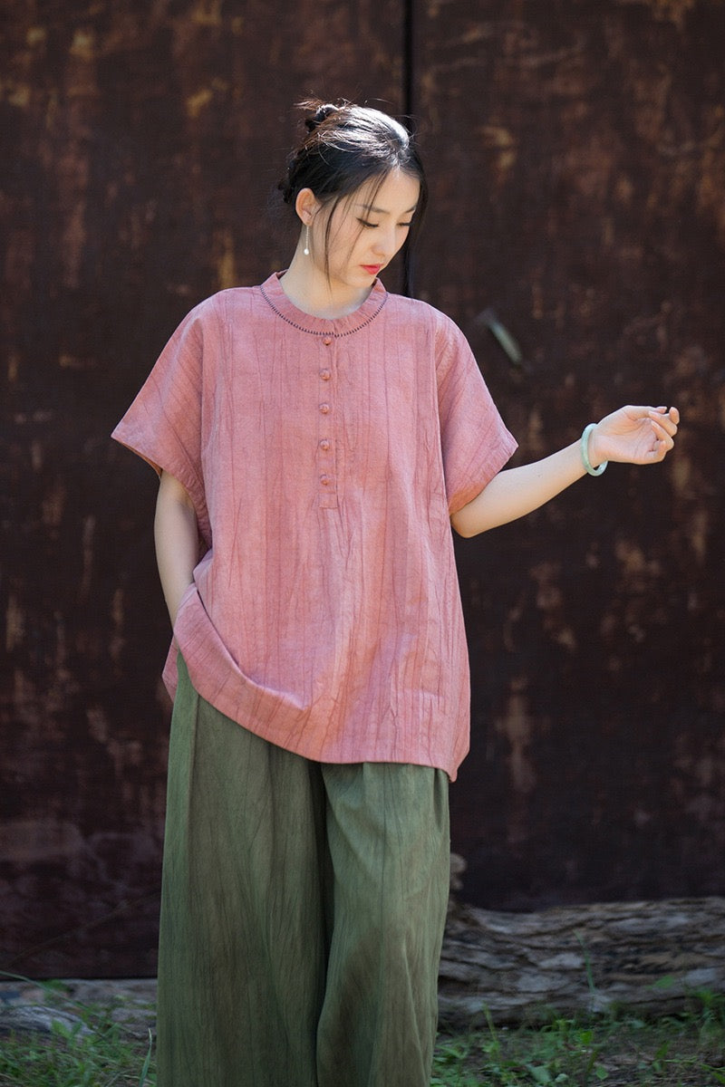 Tao One Tech™ • Zen Qigong Tea T-Shirt • Gradient Tie Dye • Sunscreen Layer • All Season Layer • Chinoiserie • Ramie Cotton