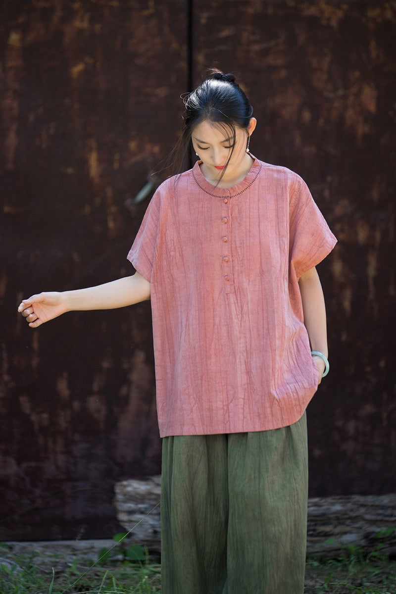 Tao One Tech™ • Zen Qigong Tea T-Shirt • Gradient Tie Dye • Sunscreen Layer • All Season Layer • Chinoiserie • Ramie Cotton
